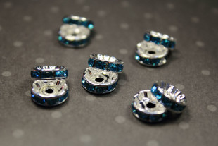 Бусины Рондель 10 мм 10 шт №14 голубой