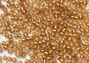 Бисер Япония круглый 11/0 10г 0022CF темный топаз матовый, серебряная линия внутри