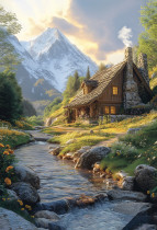 " ФРЕЯ" Пазл 1500 элемент. PZL- 1500/ 37 Дом у горной реки